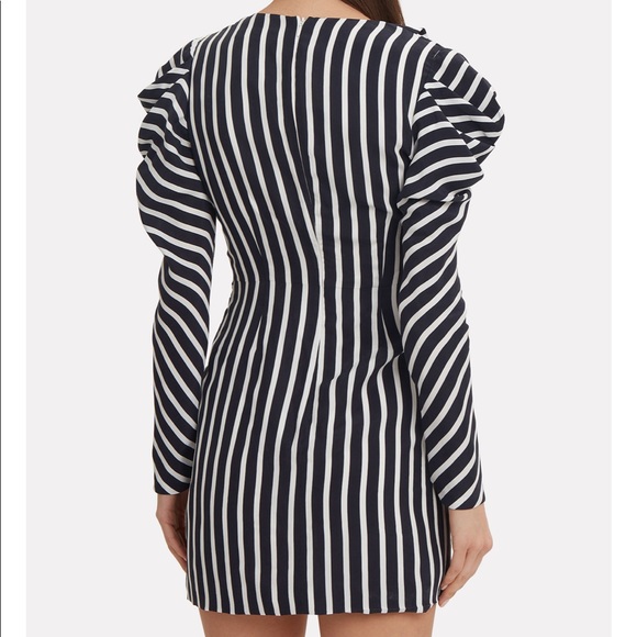 Navy striped ruffle mini dress NWT!!! - Picture 4 of 5